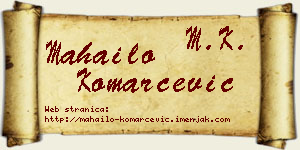 Mahailo Komarčević vizit kartica